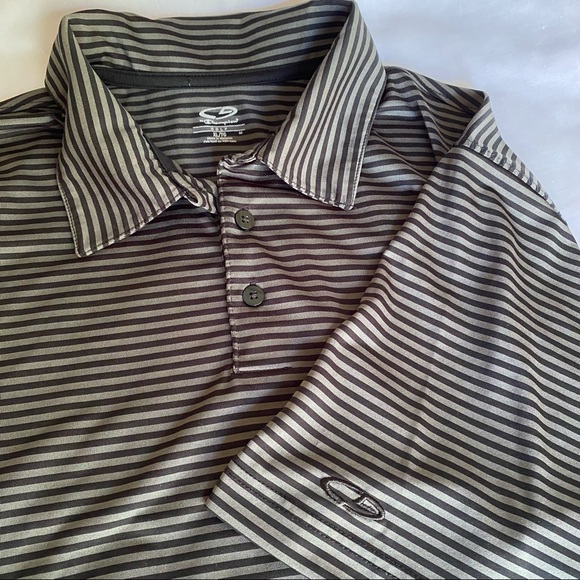 Champion Mens Black & Grey Striped Collar Short Sleeve Polo Shirt in an XL - Picture 3 of 7